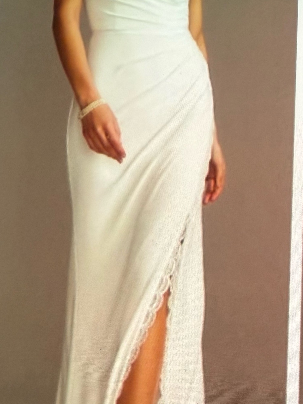 The elegant white dress